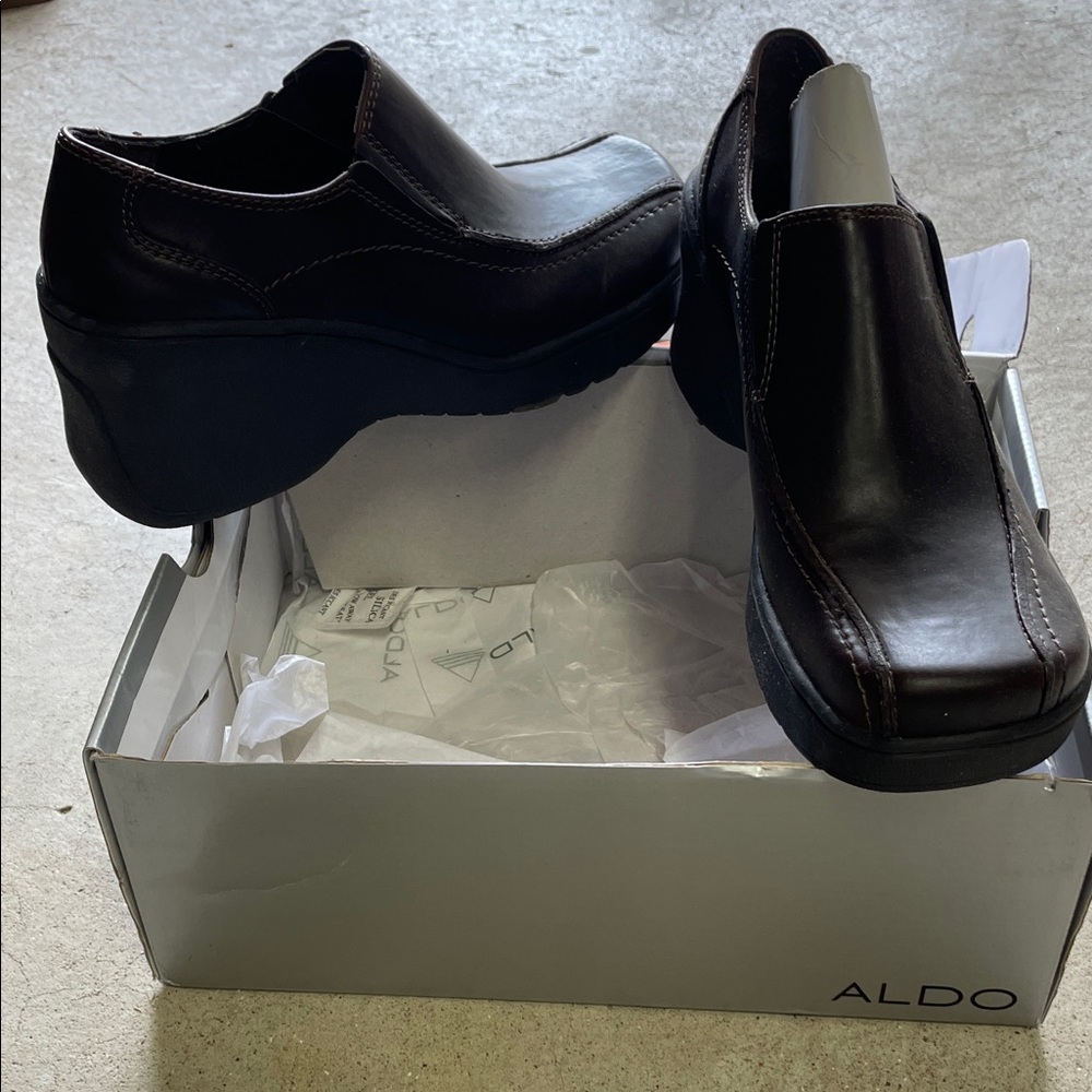 Aldo Men's Dark Brown Leather Loafers